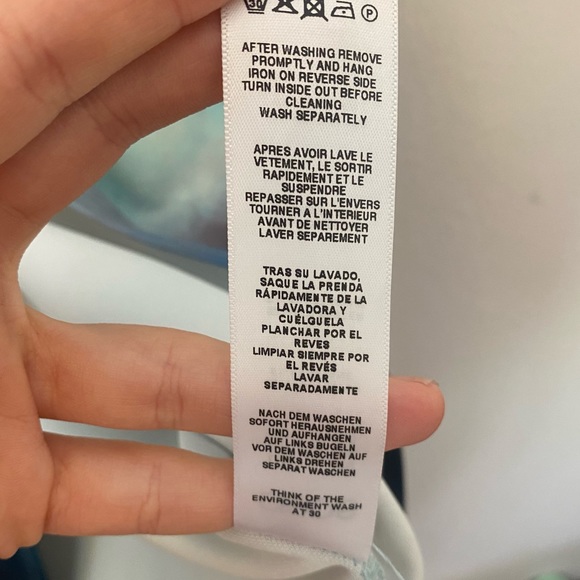 NWOT ASOS size 6 MIDI dress with asymmetrical hemline with watercolor effect - Picture 12 of 16